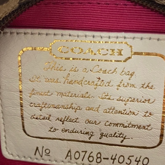 Coach Signature Logo Multicolor Stripe Baguette Purse - Picture 7 of 7